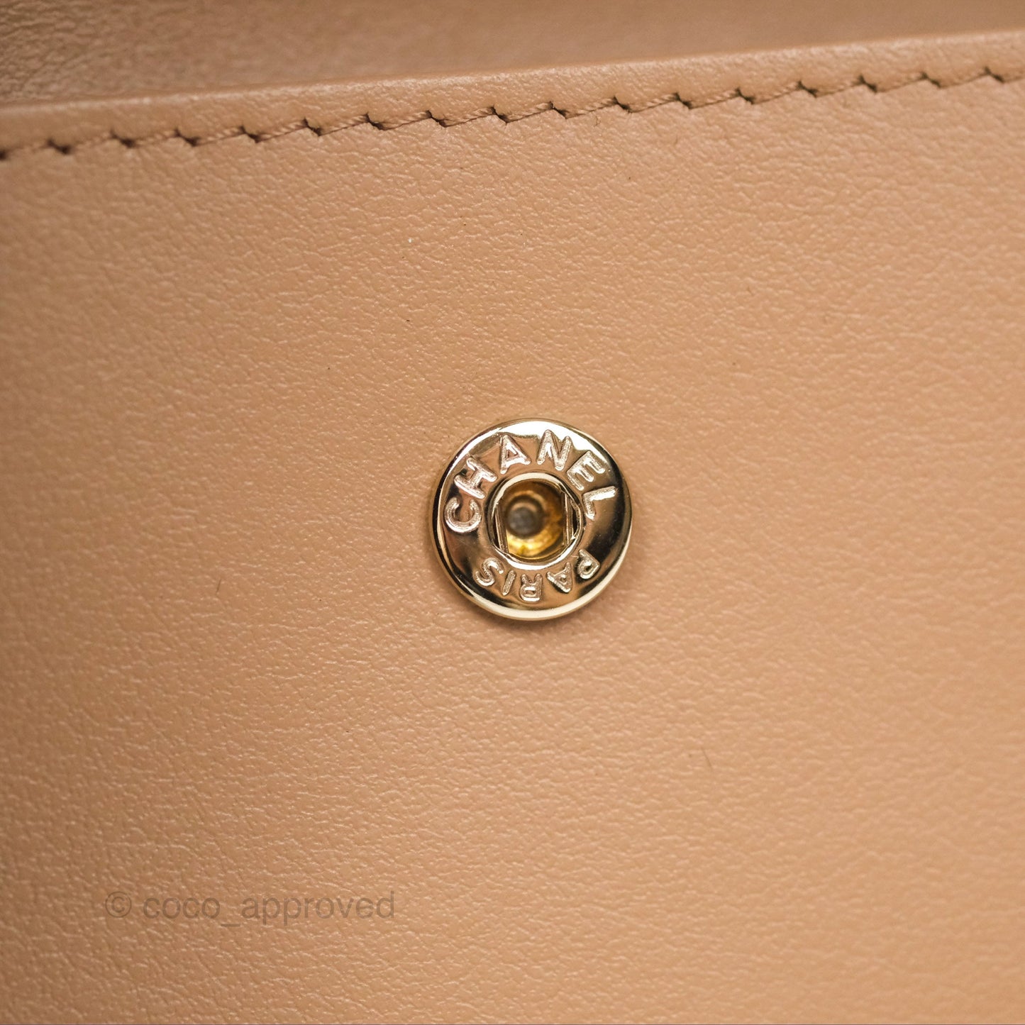 Chanel Short Wallet Beige Caviar Gold Hardware 22K