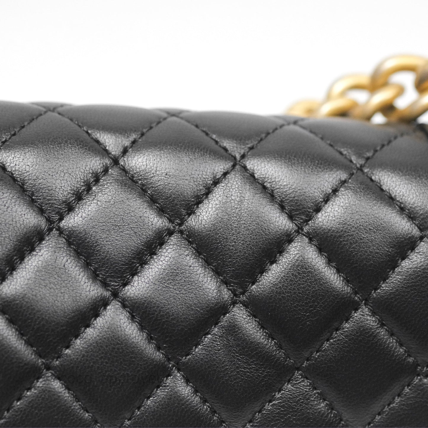Chanel Small Boy Quilted Black Calfskin Gold Hardware