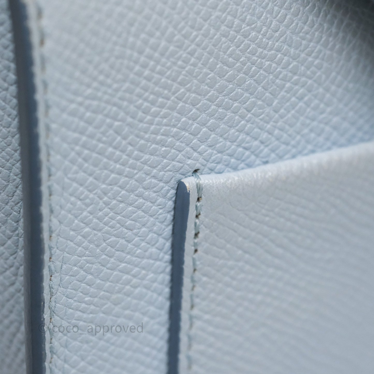 Celine Small Trotteur Crossbody Bag Light Blue Grained Calfskin