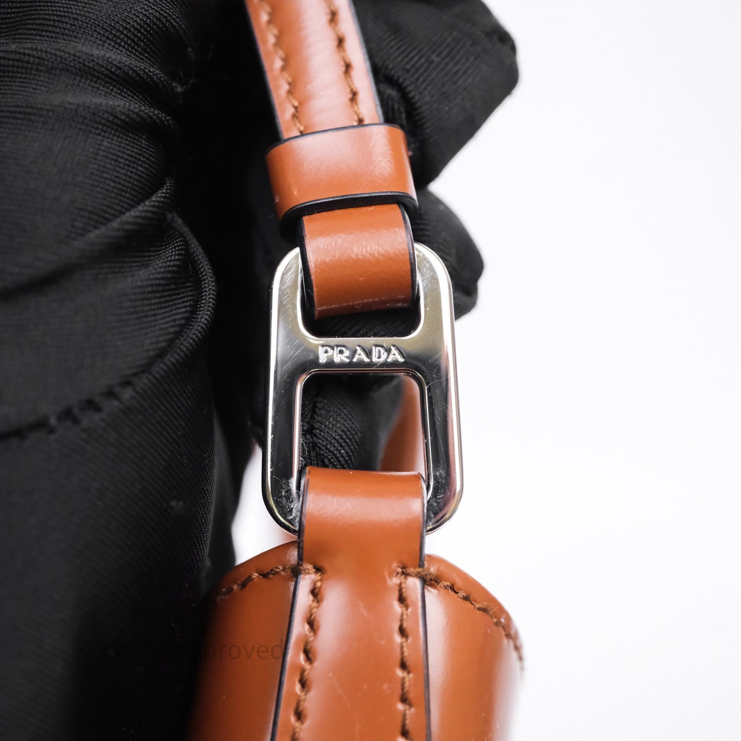 Prada Cleo Brushed Leather Shoulder Bag Brown