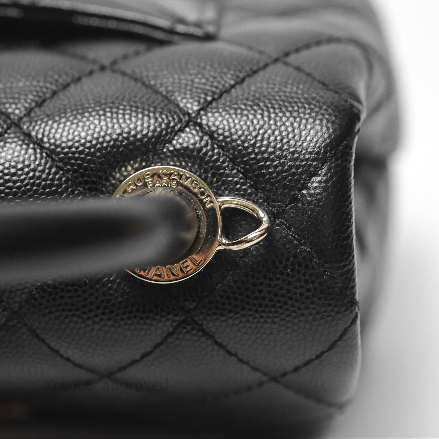 Chanel Mini Coco Handle Quilted Black Caviar Gold Hardware