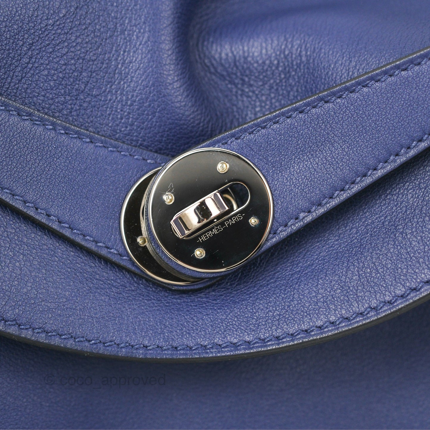 Hermès Lindy Tressage De Cuir 30 Bleu Encre/Brique/Black Swift Palladium Hardware