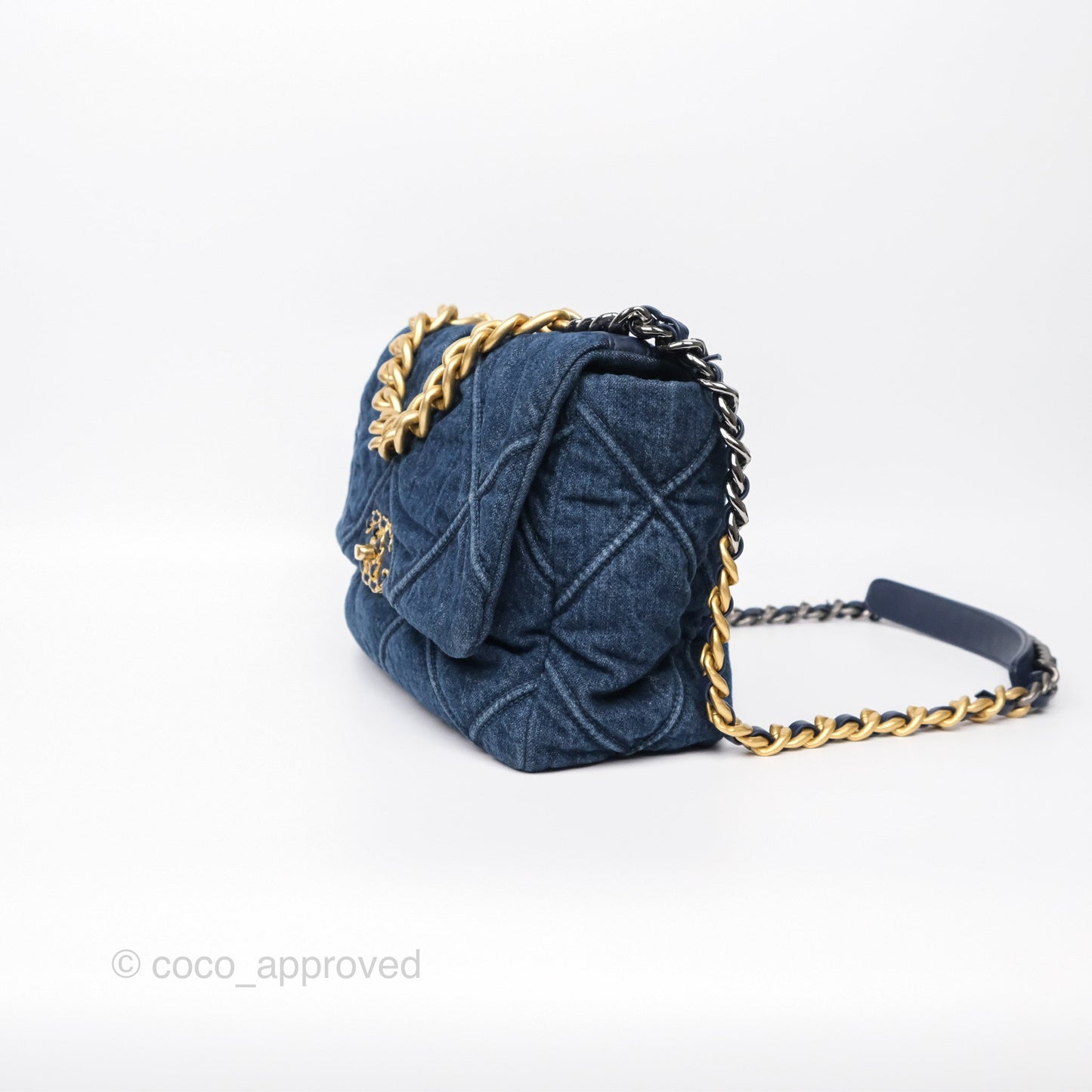 Chanel 19 Medium Dark Denim Mixed Hardware
