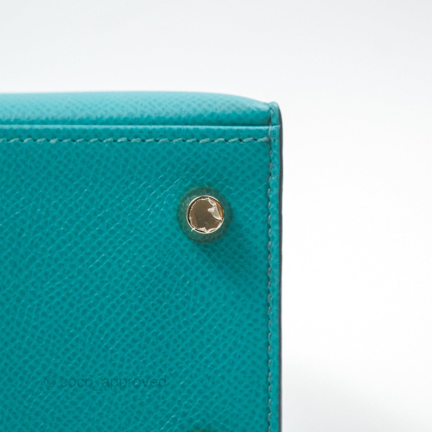 Hermès Sellier Kelly 25 Bleu Paon 7F Epsom Gold Hardware