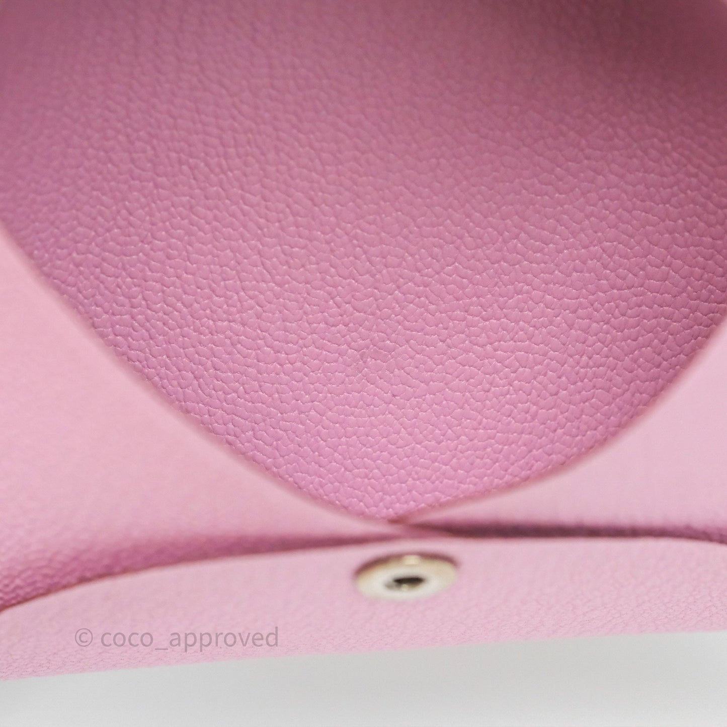 Hermès Calvi Card Holder Mauve Sylvestre Chèvre Mysore