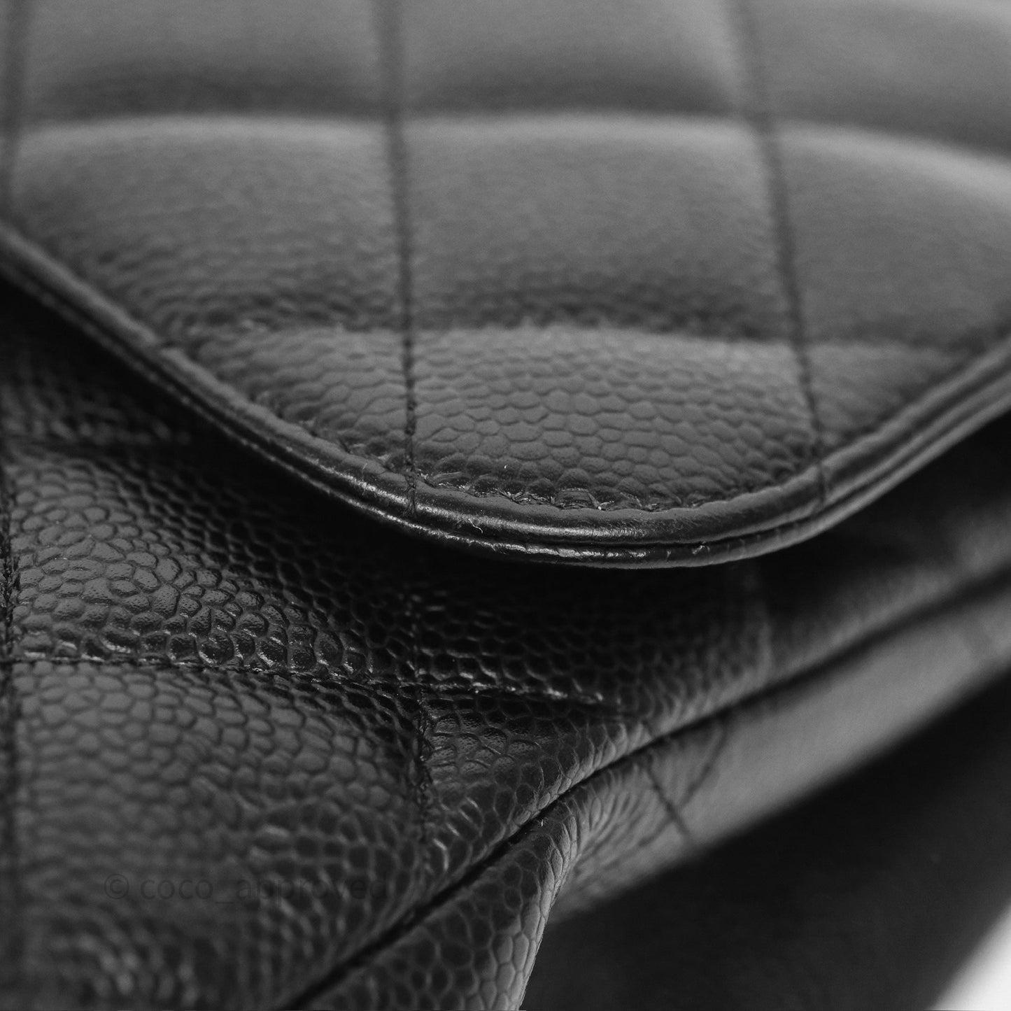 Chanel Jumbo Double Flap Quilted Black Caviar Gold Hardware⁣⁣