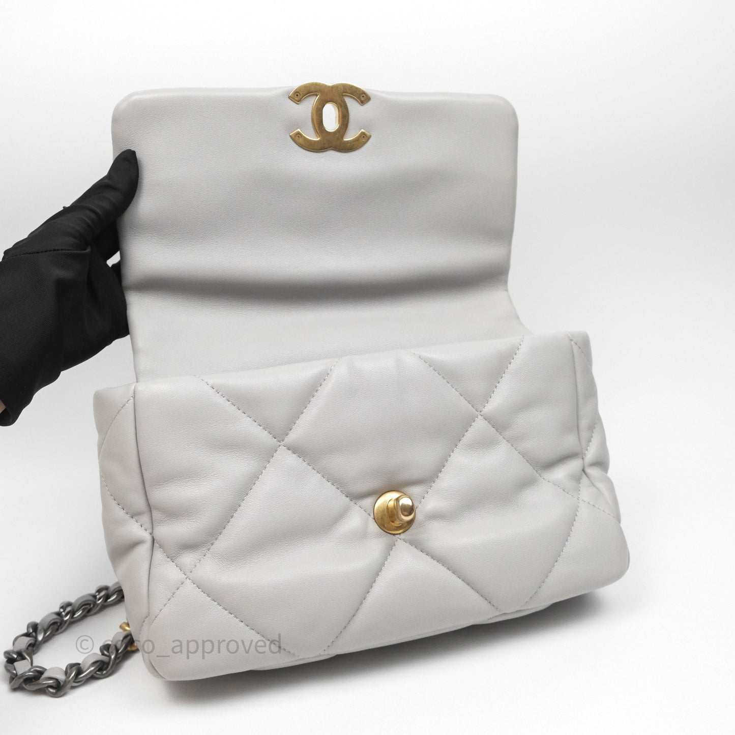 Chanel 19 Small Light Grey Mixed Hardware