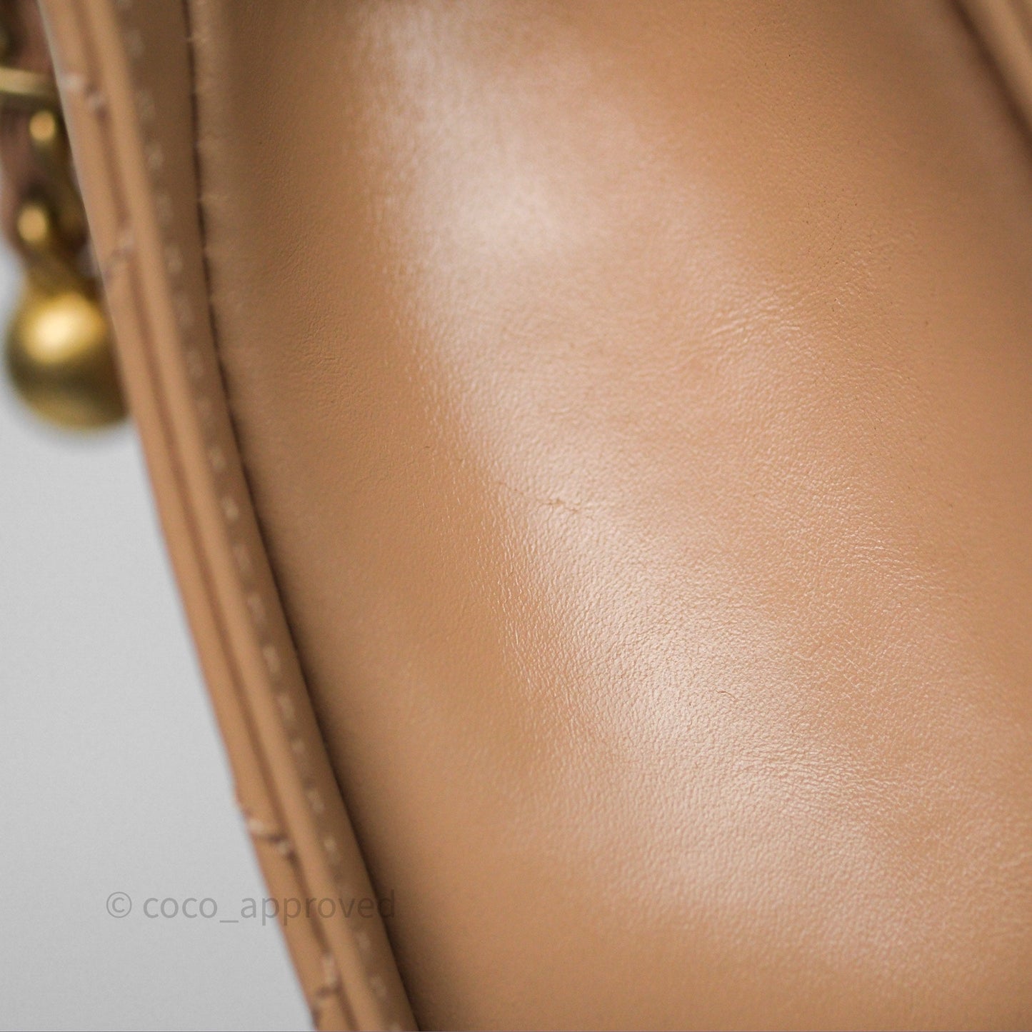 Chanel Quilted Mini Perfect Fit Adjustable Beige Calfskin Gold Hardware