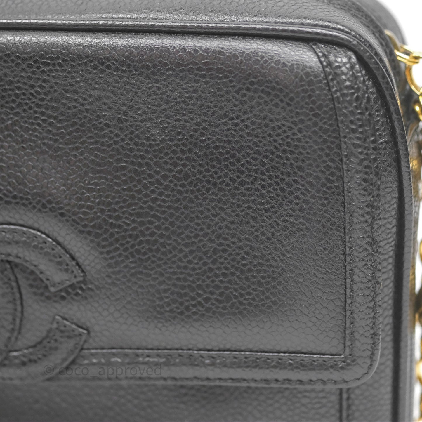 Chanel Vintage CC Camera Bag Black Caviar 24 Gold Hardware