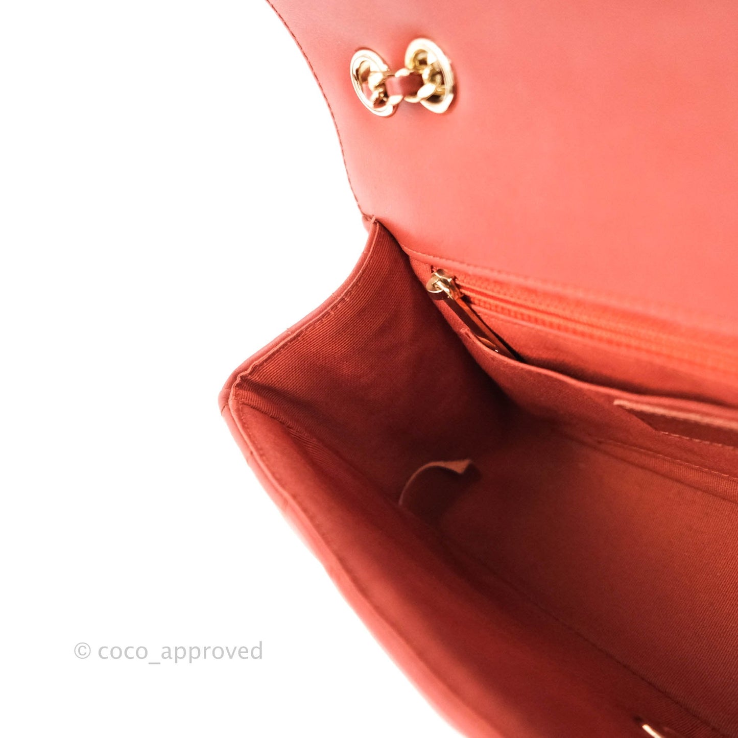 Chanel Small Statement Chevron Flap Bag Red Lambskin Gold Hardware