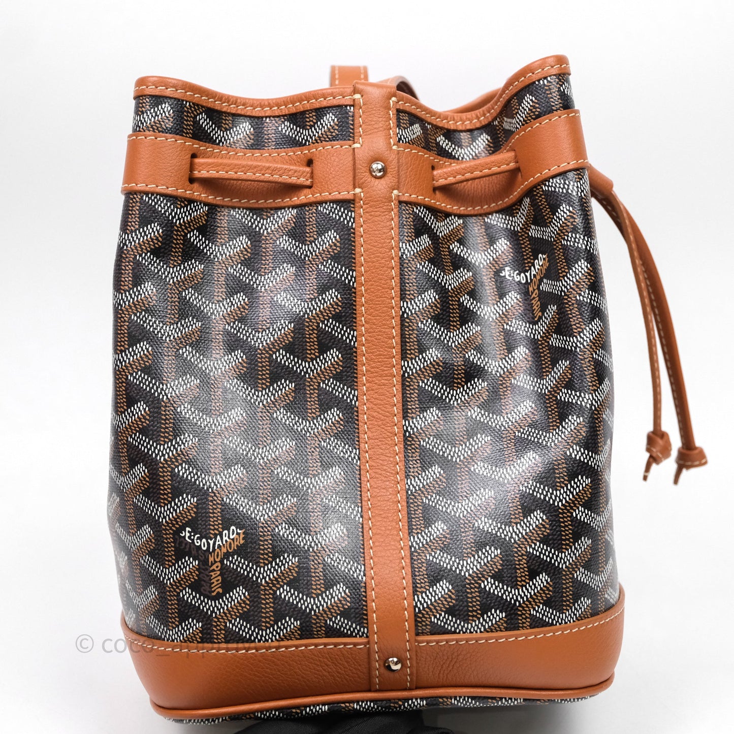 Goyard Petit Flot Bucket Bag Black & Tan Goyardine