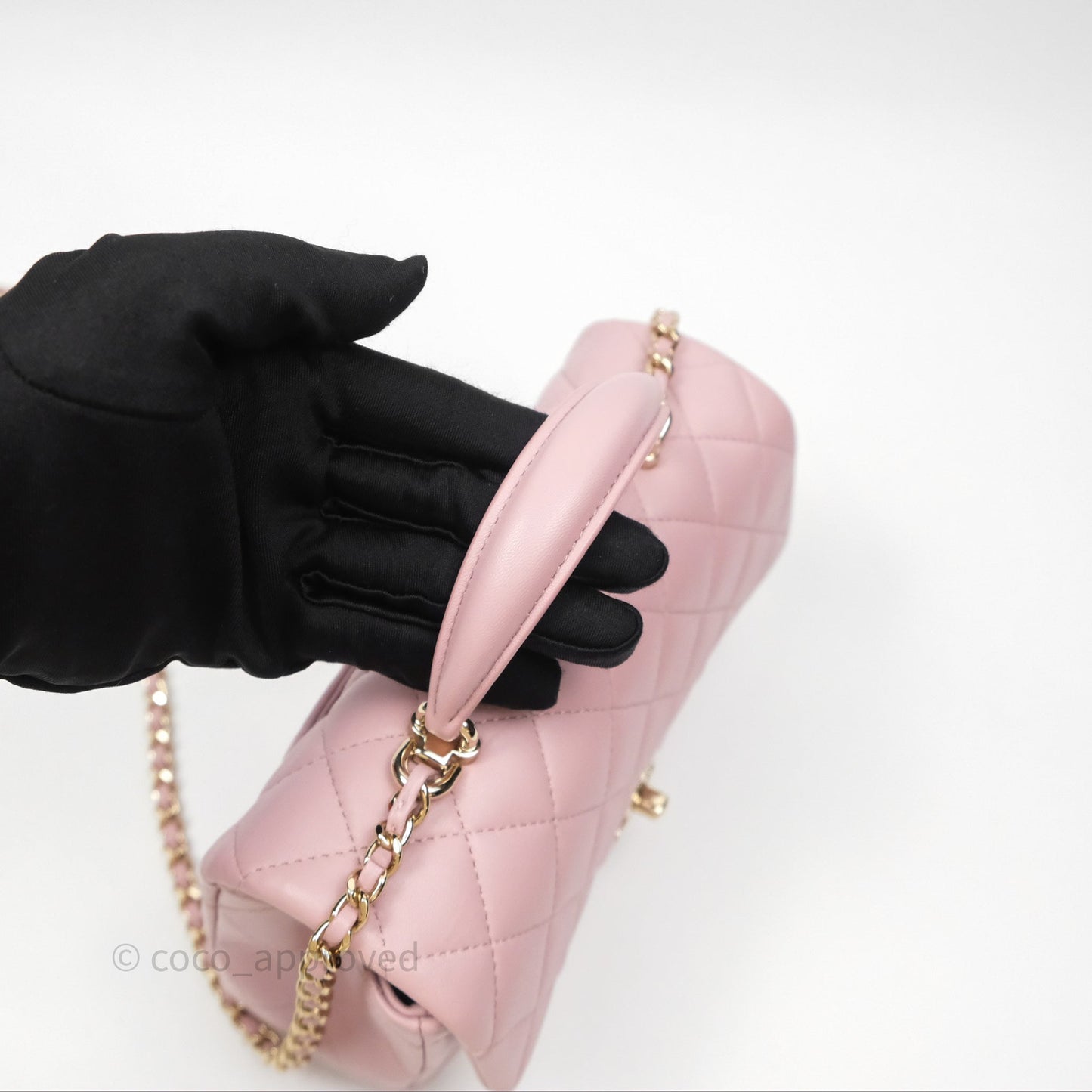 Chanel Top Handle Mini Rectangular Flap Lilac Pink Lambskin Gold Hardware