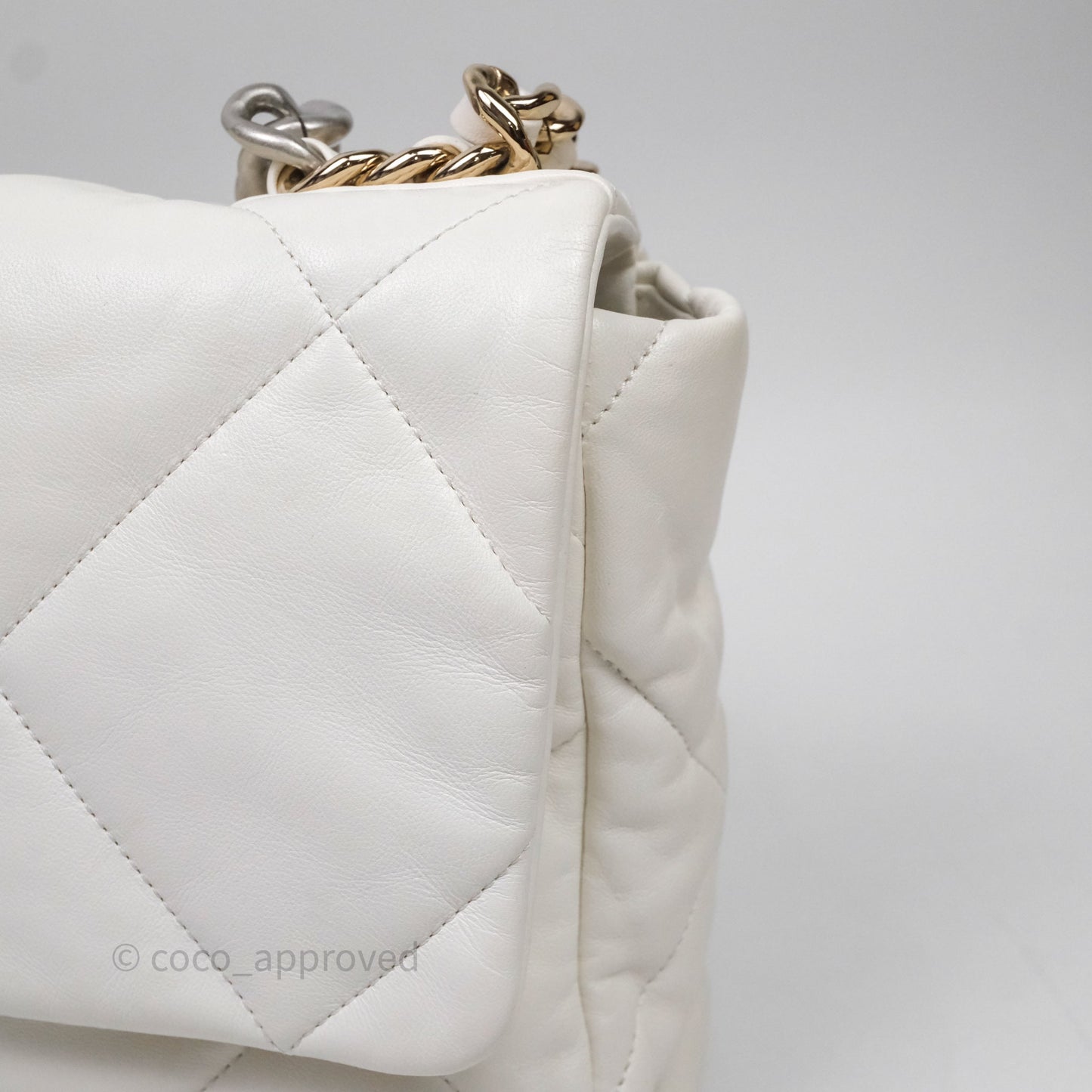 Chanel 19 Medium White Mixed Hardware