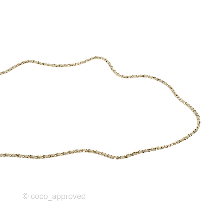 Chanel Quilted Classic Wallet on Chain WOC Light Grey Lambskin Gold Hardware