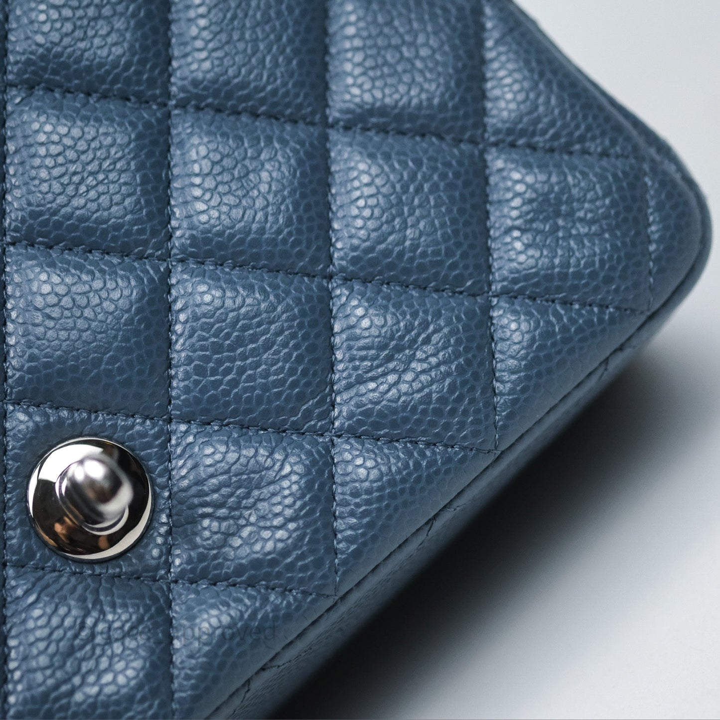 Chanel Quilted Mini Rectangular Blue Caviar Silver Hardware