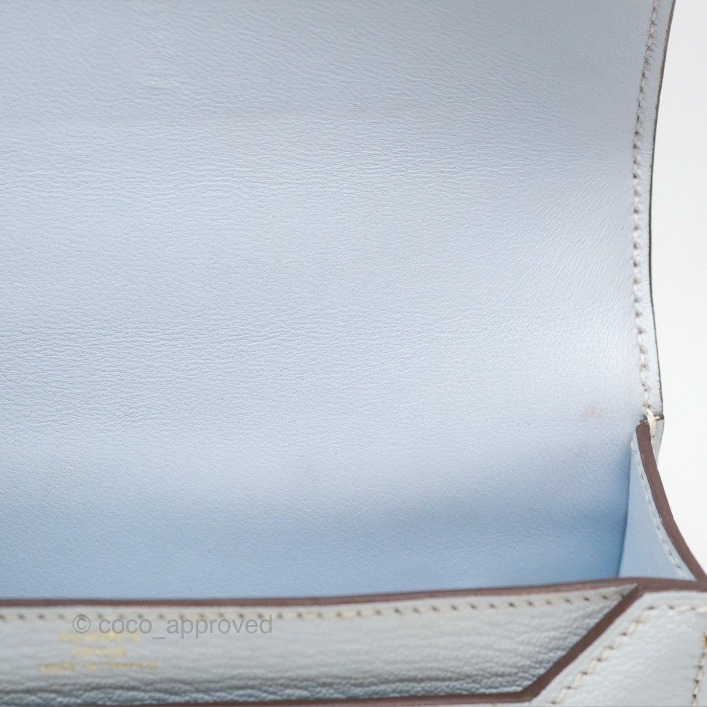 Hermes Mini Verrou Bleu Brume Chèvre Mysore Gold Hardware