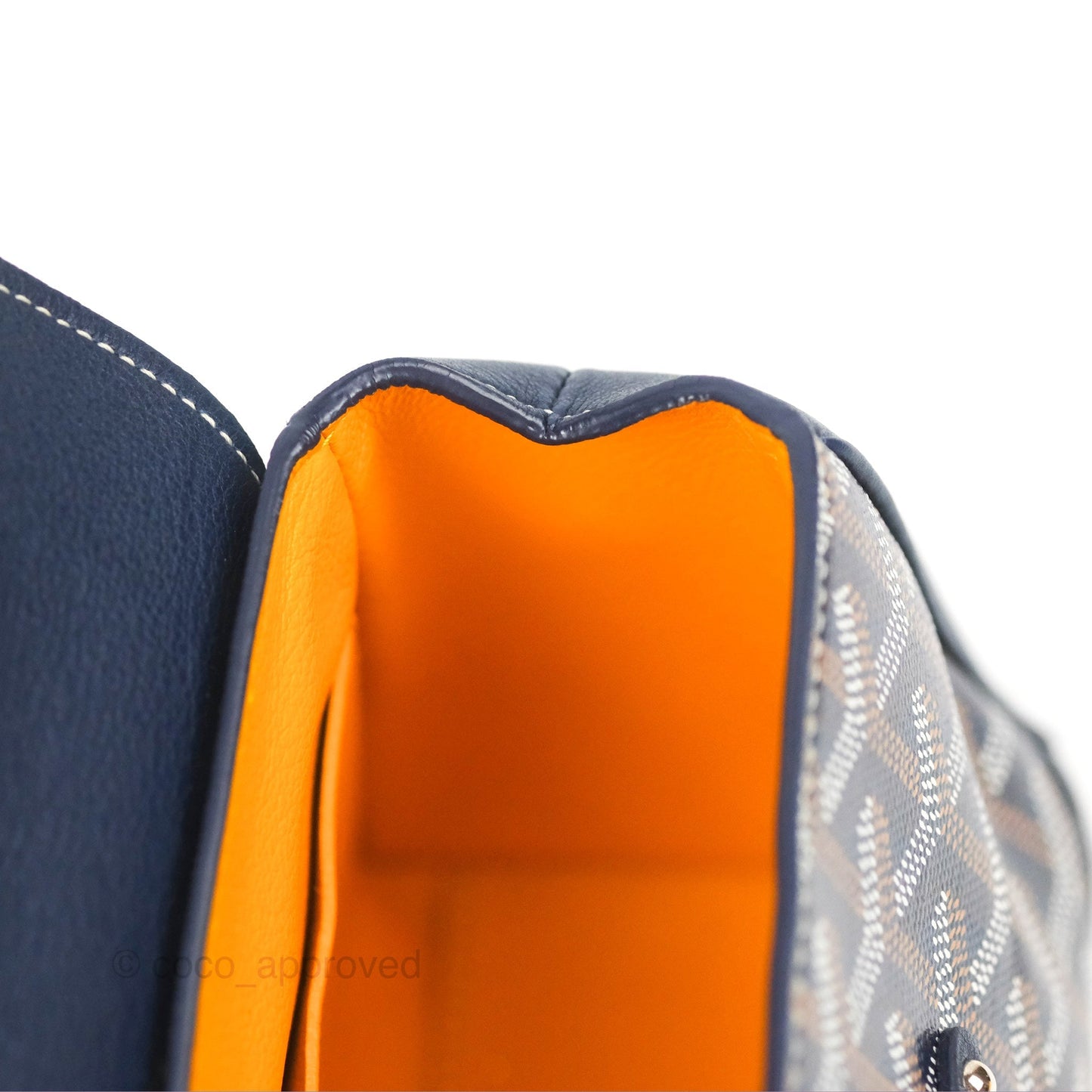Goyard Saïgon Mini Bag Navy Goyardine Canvas/Chevroches Calfskin