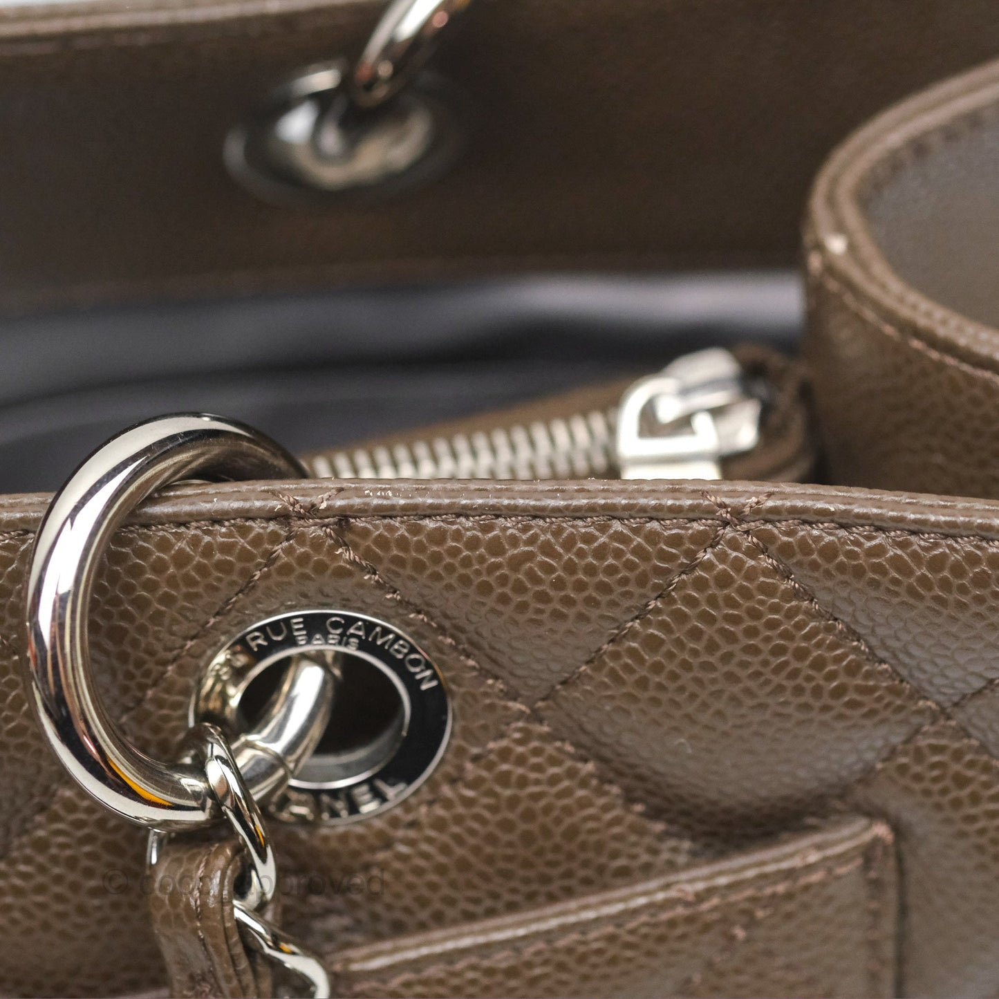 Chanel GST Chocolate Brown Caviar Silver Hardware