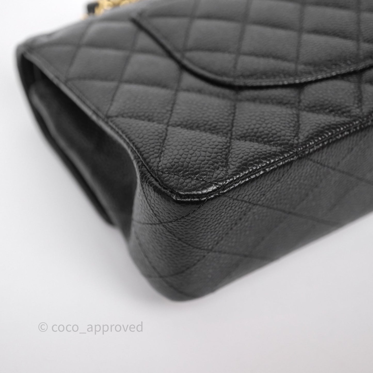 Chanel Classic M/L Medium Flap Quilted Black Caviar Gold Hardware