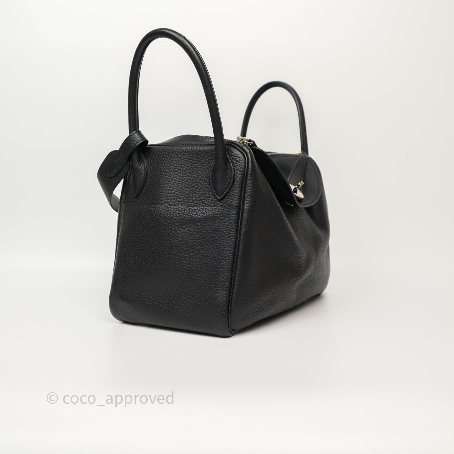 Hermès Lindy 30 Black Clemence Palladium Hardware