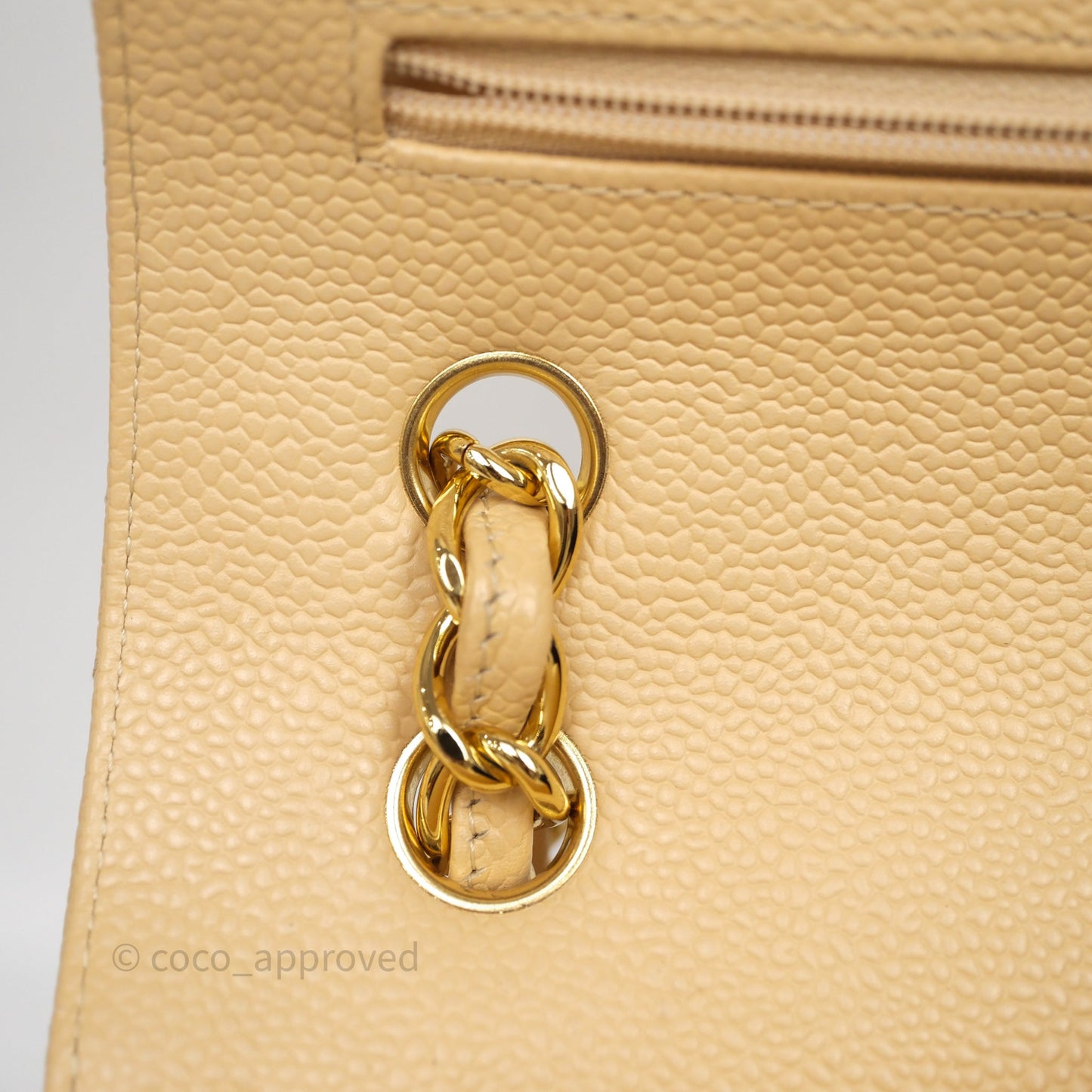 Chanel Jumbo Double Flap Beige Caviar Gold Hardware⁣⁣