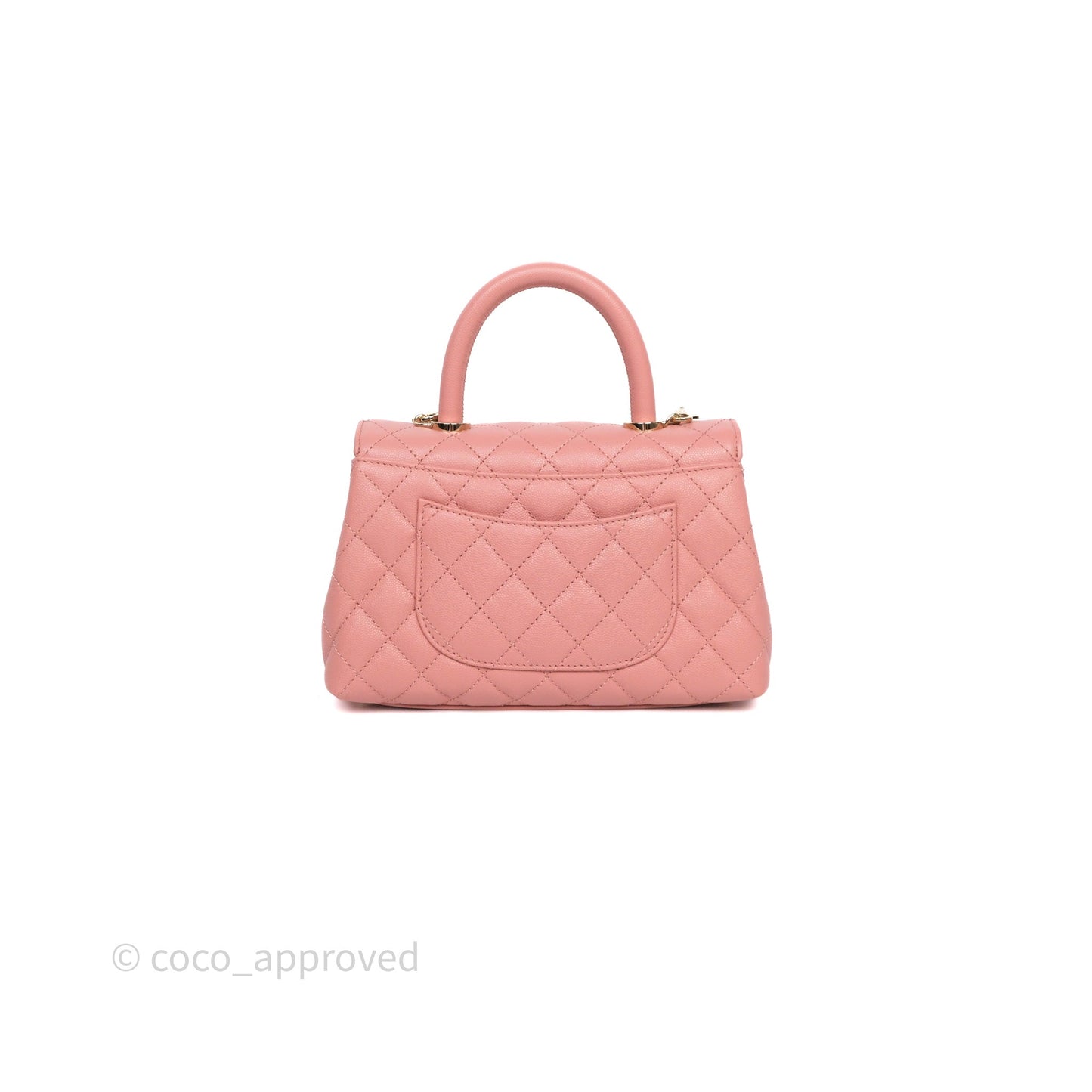 Chanel Small Coco Handle Quilted Pink Caviar Gold Hardware