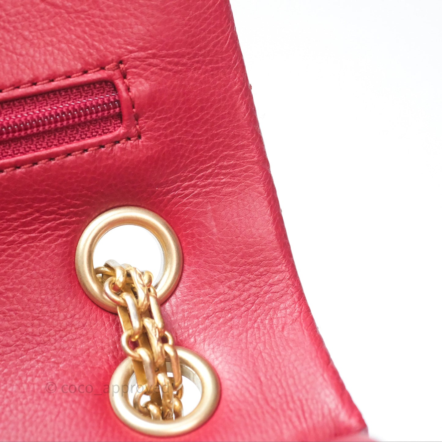 Chanel Reissue 225 Chevron Red Aged Calfskin Aged Gold Hardware