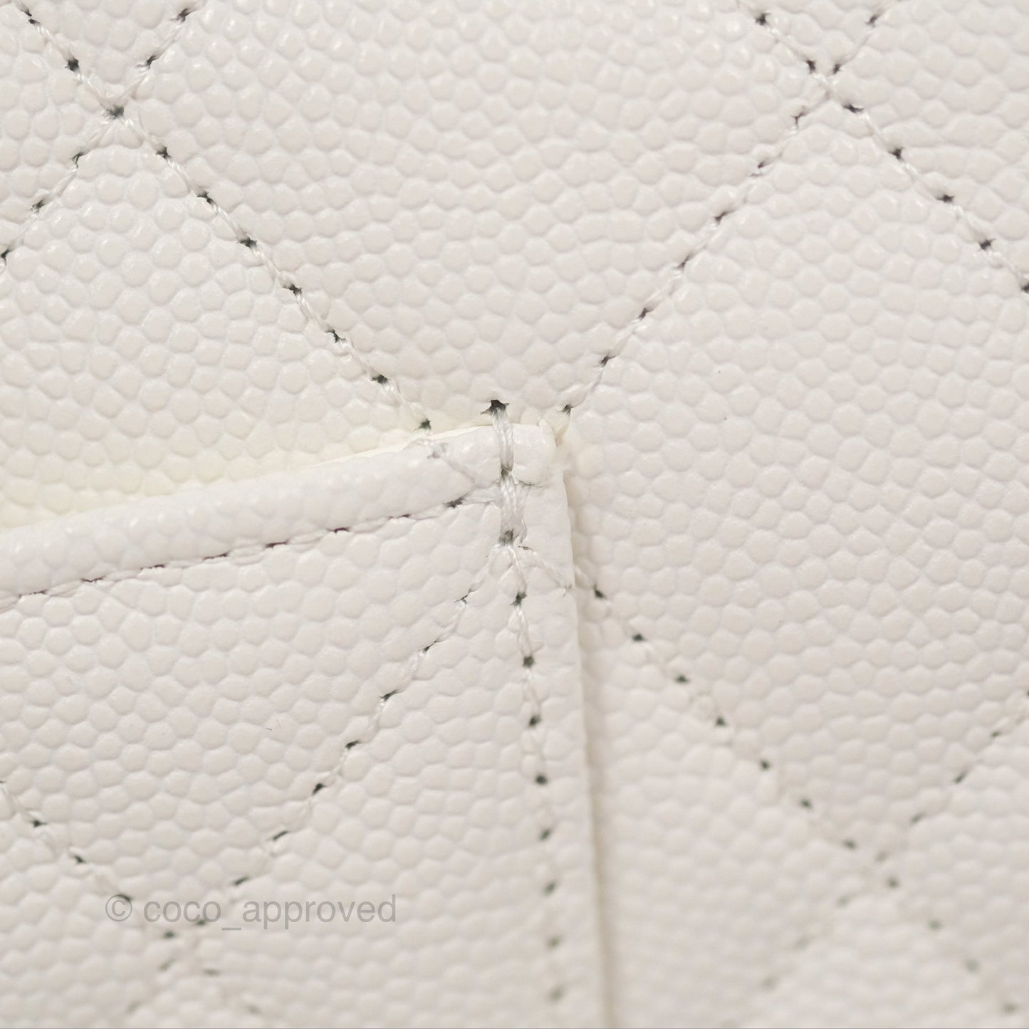 Chanel Classic M/L Medium Flap Quilted White Caviar Gold Hardware