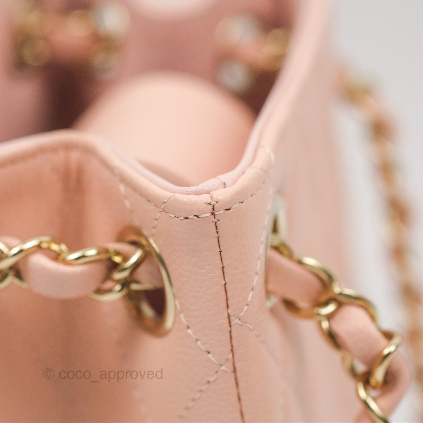 Chanel Mini Bucket Tote Pink Caviar Gold Hardware 22S