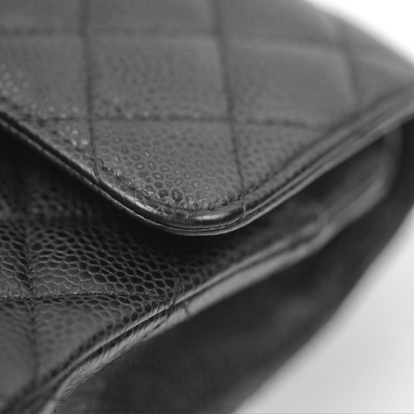 Chanel Classic M/L Medium Flap Quilted Black Caviar Gold Hardware