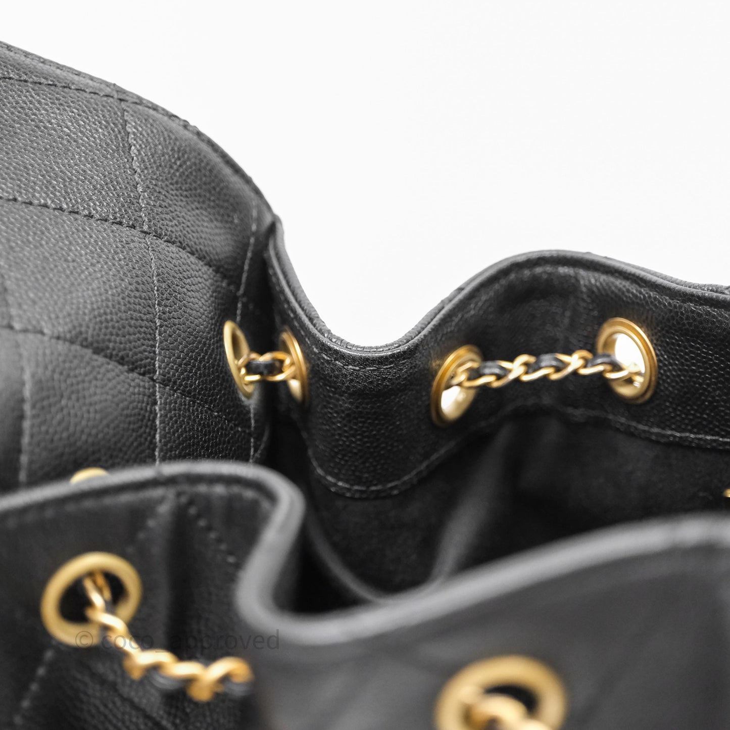 Chanel 25 Small Black Caviar Aged Gold Hardware