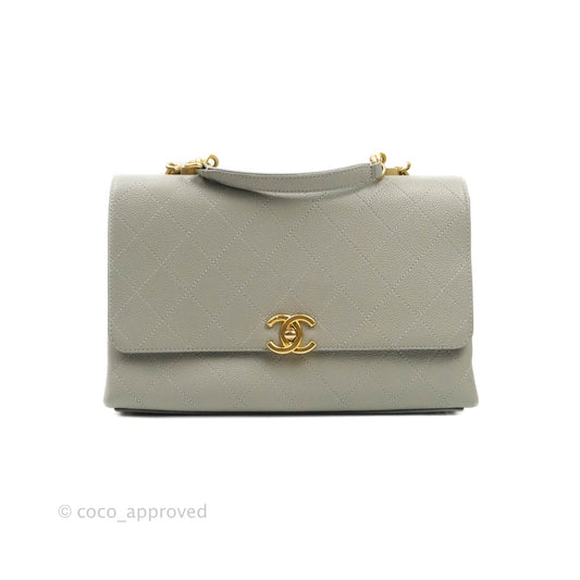 Chanel Chic Affinity Medium Grained Calfskin Grey Aged Gold Hardware