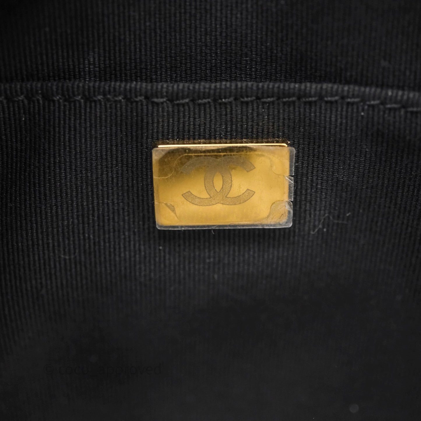 Chanel Small Camera Case Quilted Black Calfskin Aged Gold Hardware 22C