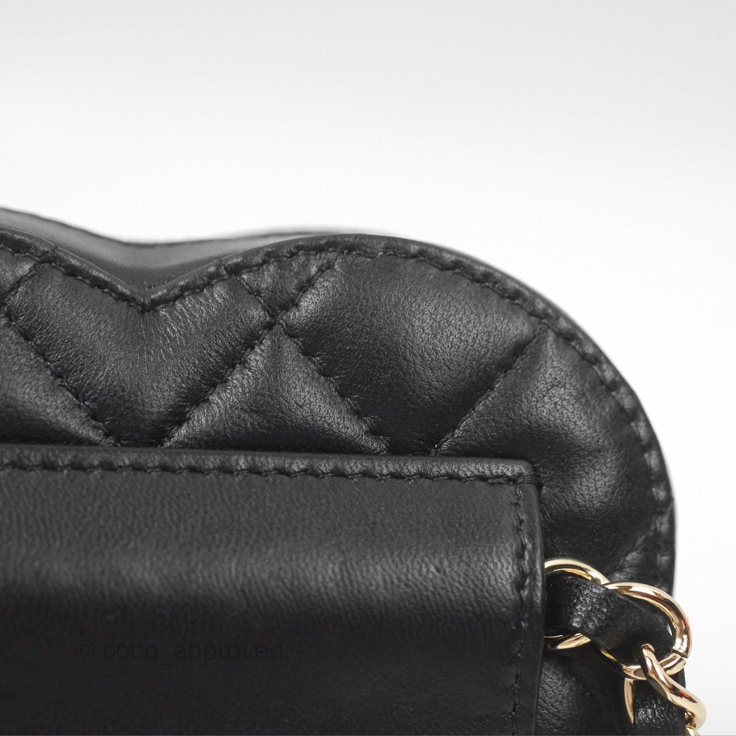 Chanel Mini Heart Belt Bag Black Lambskin Gold Hardware 22S