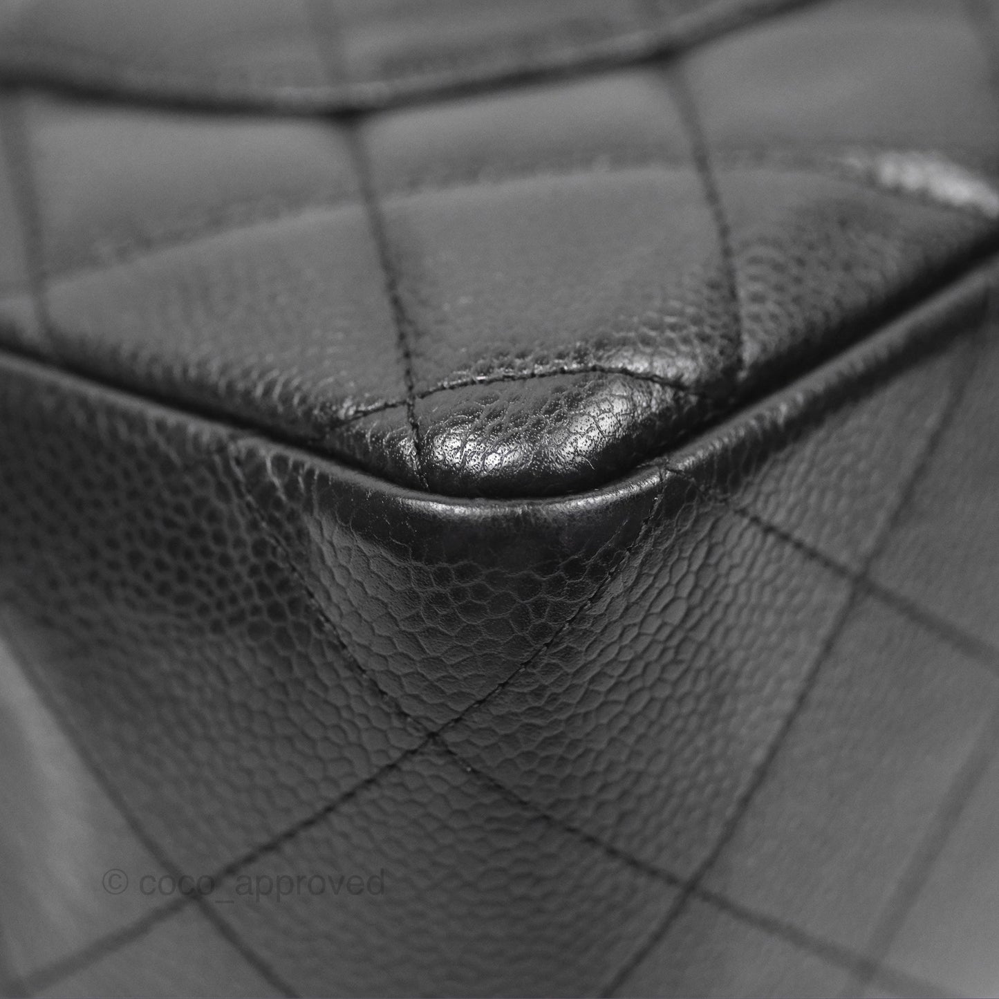 Chanel Jumbo Single Flap Black Caviar Silver Hardware⁣⁣