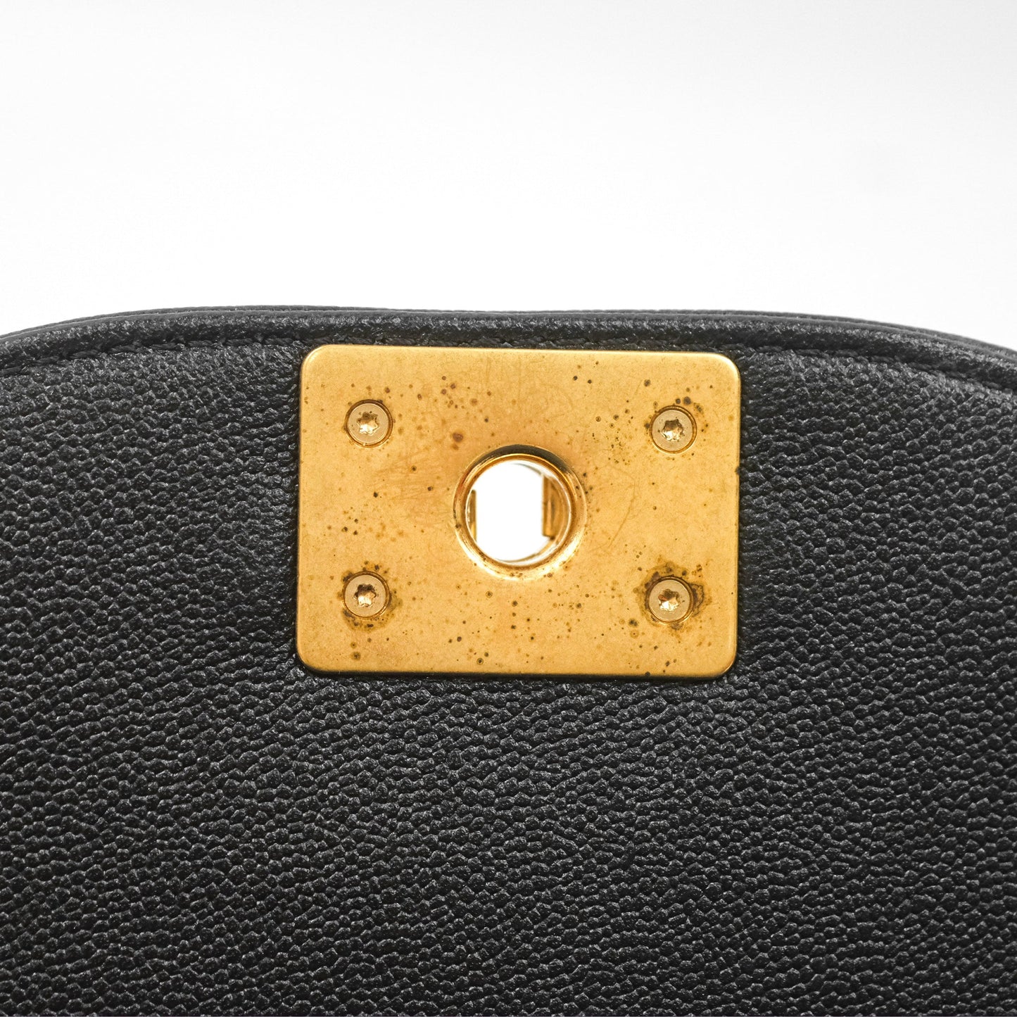 Chanel Boy Messenger Bag Black Caviar Aged Gold Hardware