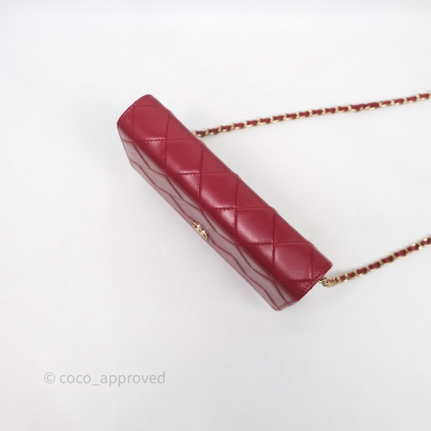 Chanel Wallet On Chain Red Calfskin Bag Gold hardware