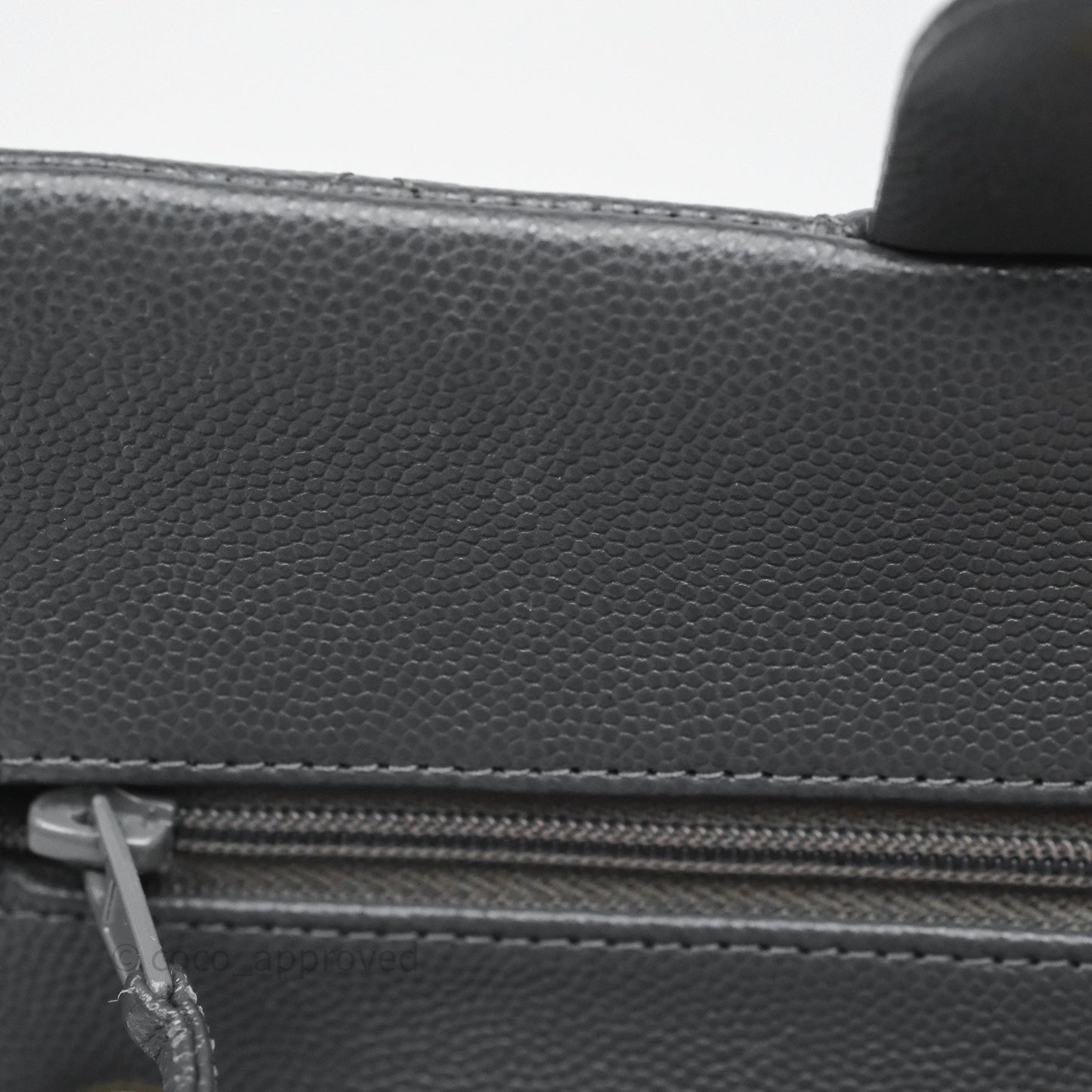 Chanel Small Classic Flap Quilted Dark Grey Caviar Gold Hardware
