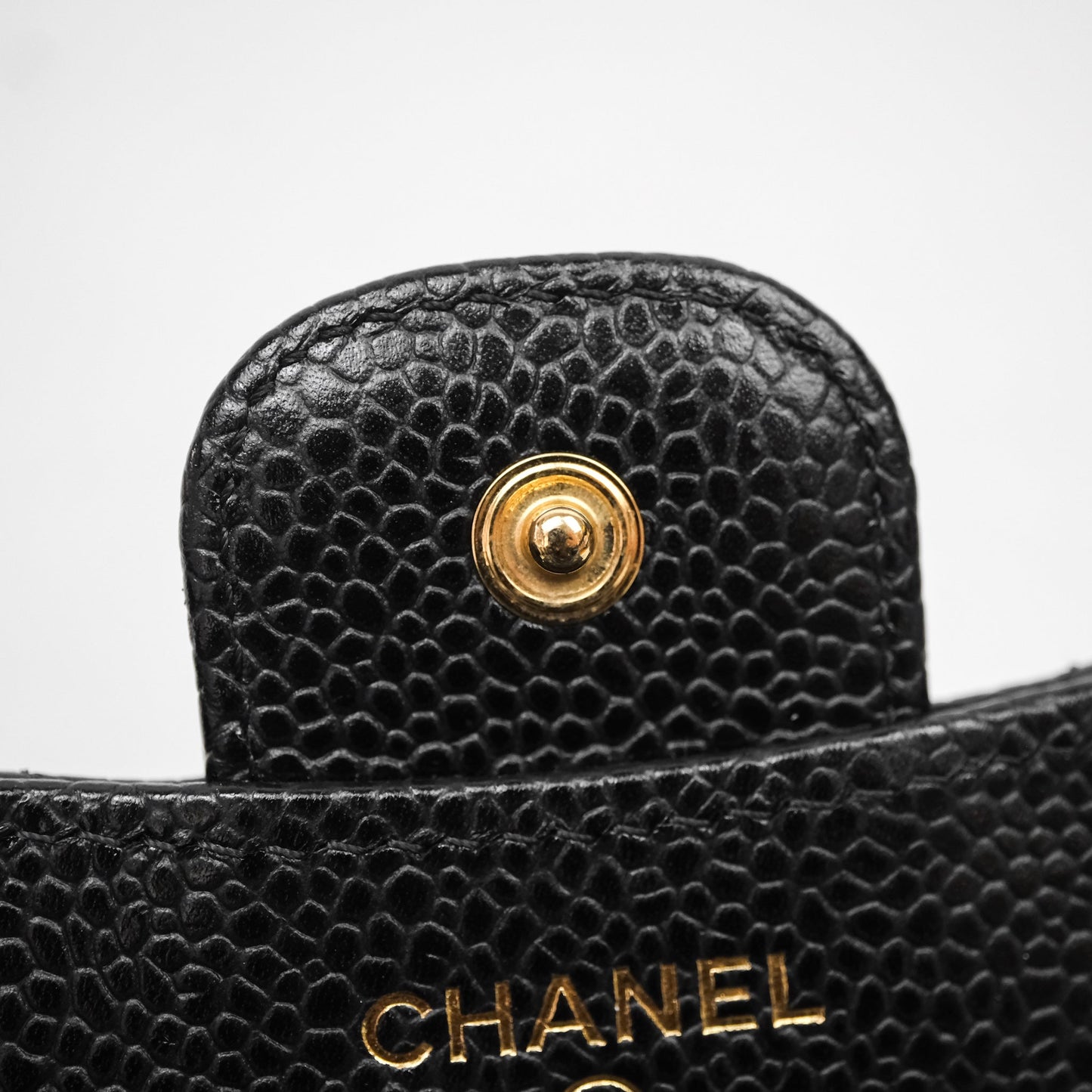 Chanel Classic Short Flap Wallet Black Caviar Gold Hardware
