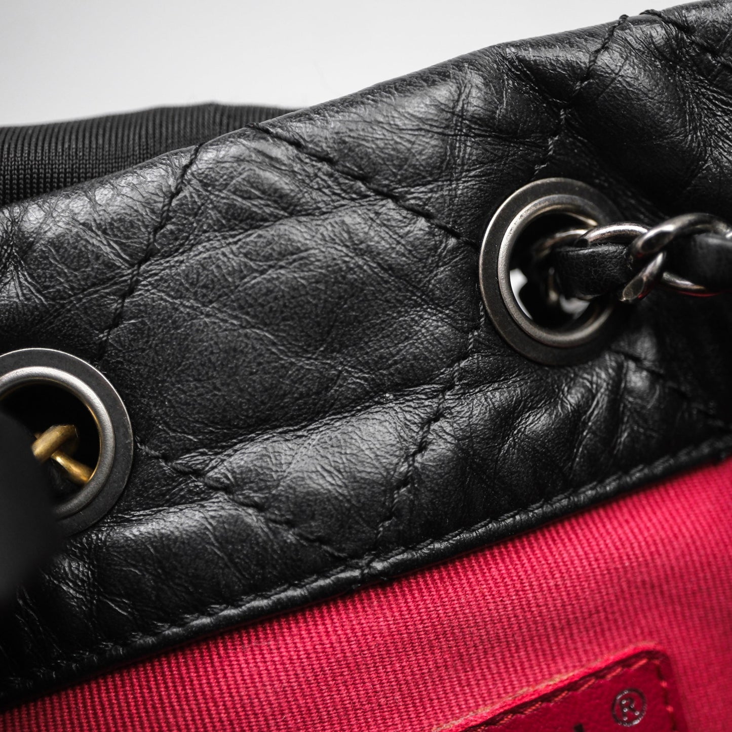 Chanel Small Gabrielle Backpack Quilted Black Aged Calfskin
