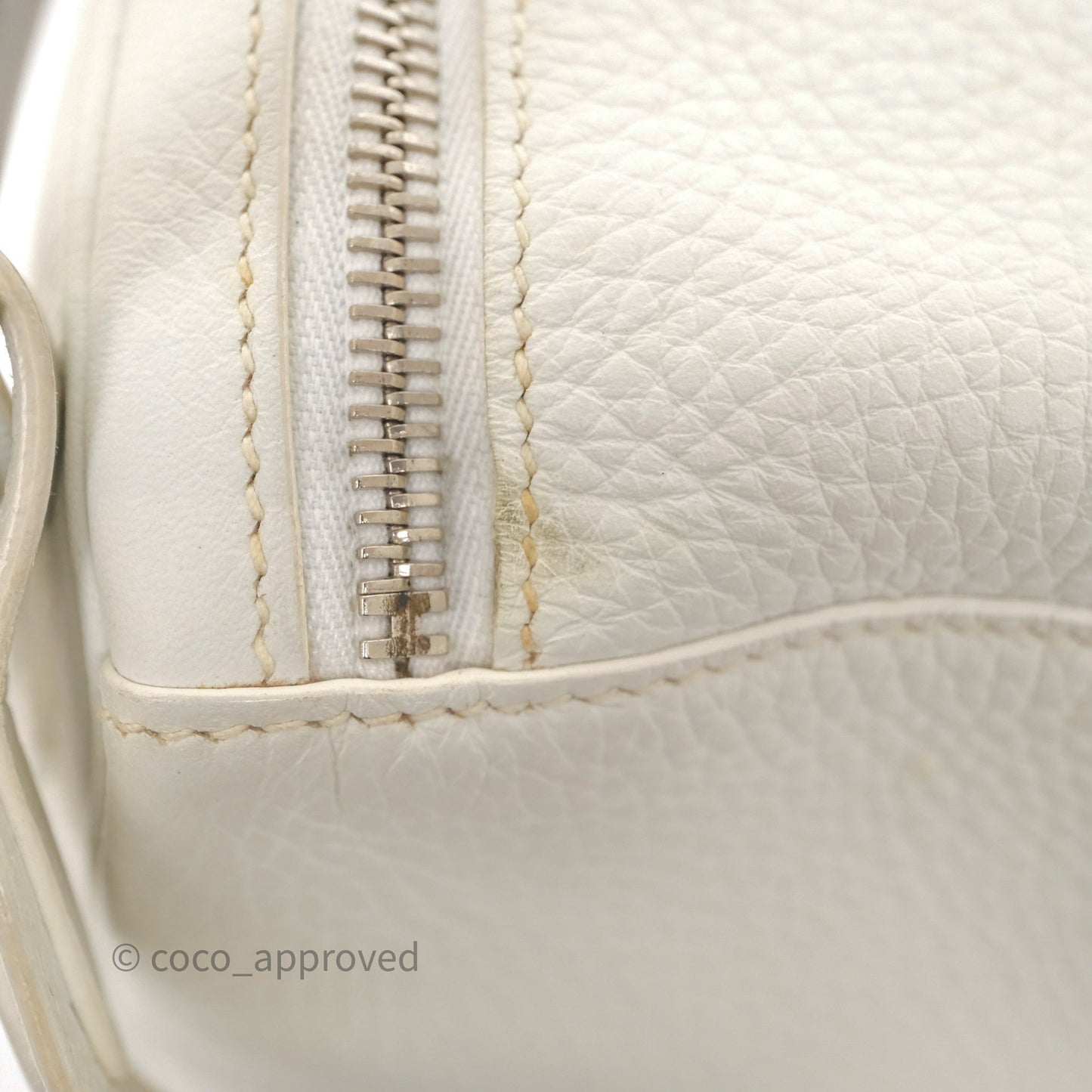 Hermès Lindy 30 White Clemence Palladium Hardware