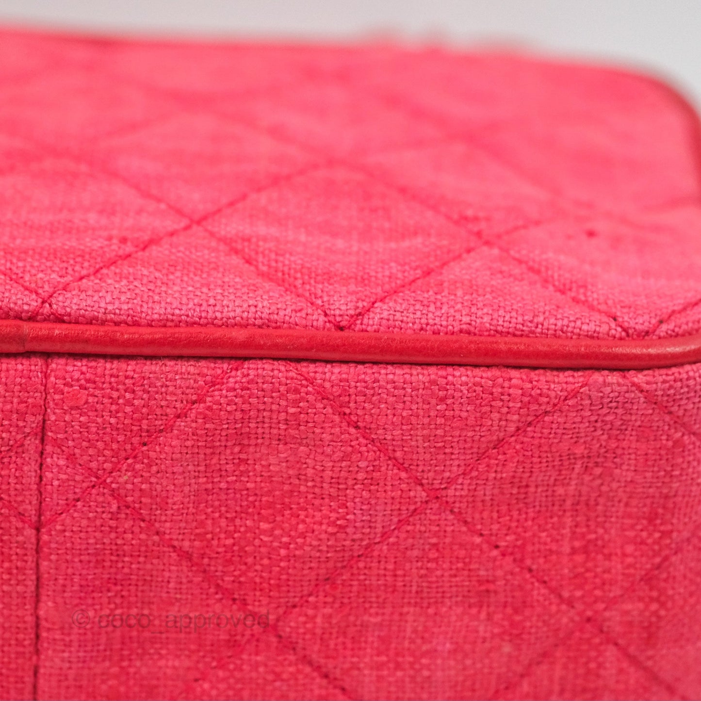 Chanel Vintage Small Tassel Camera Bag Dark Pink Canvas Gold Hardware