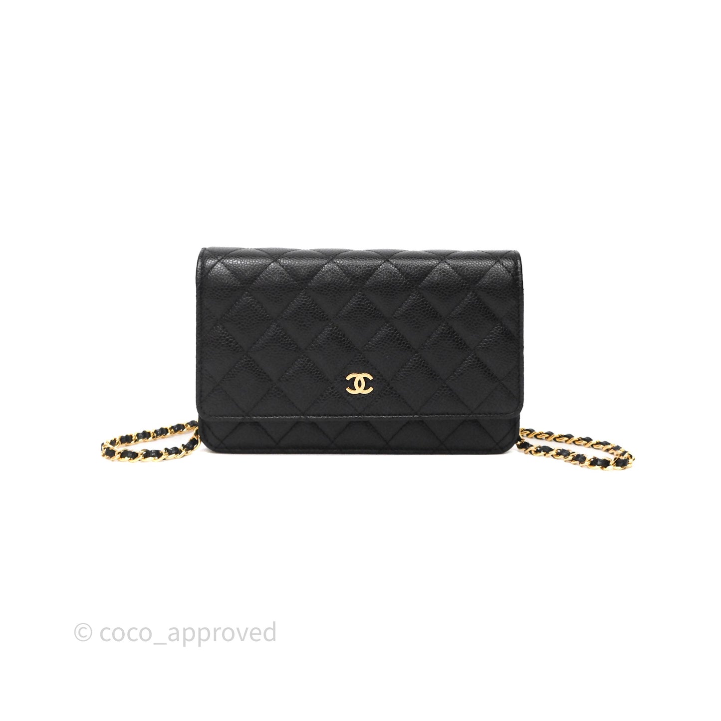 Chanel Quilted WOC Black Caviar Gold Hardware