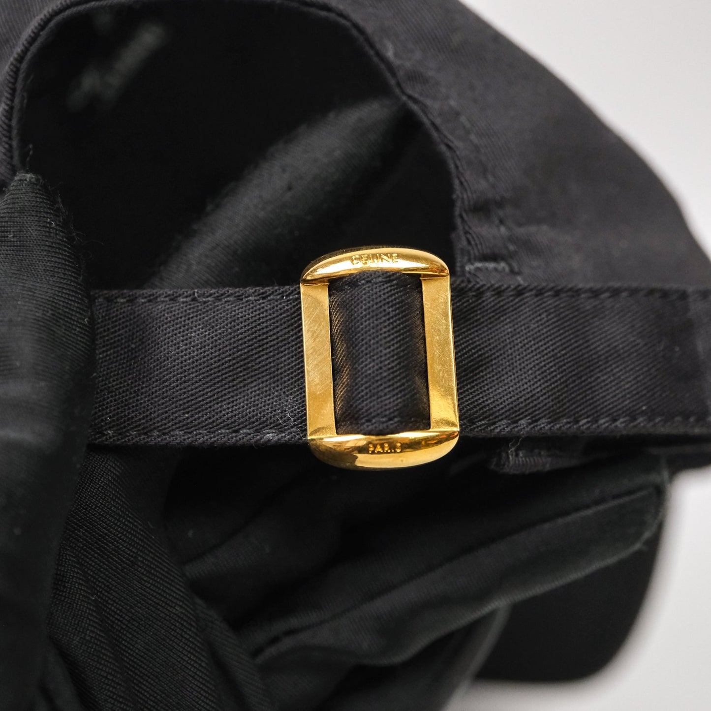 Celine Baseball Cap Cotton Triomphe Black