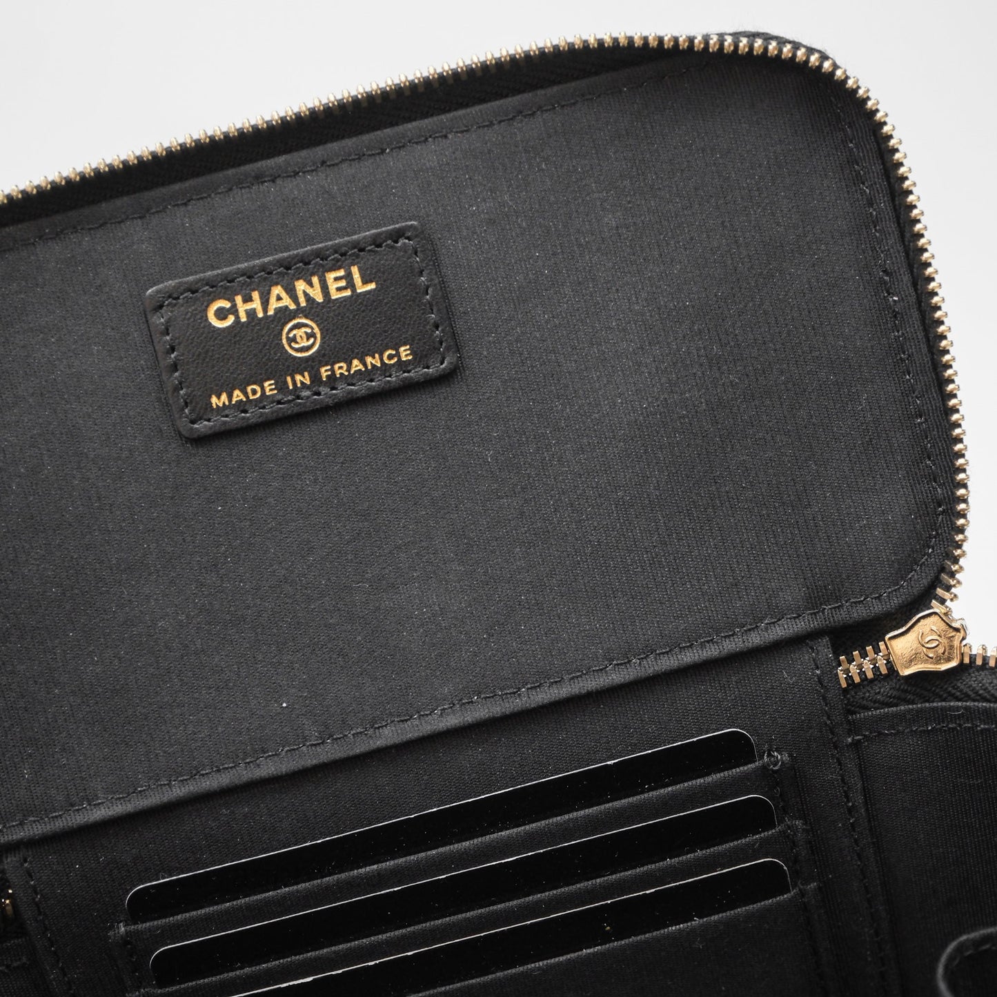 Chanel Top Handle Vanity Rectangular Black Lambskin Aged Gold Hardware