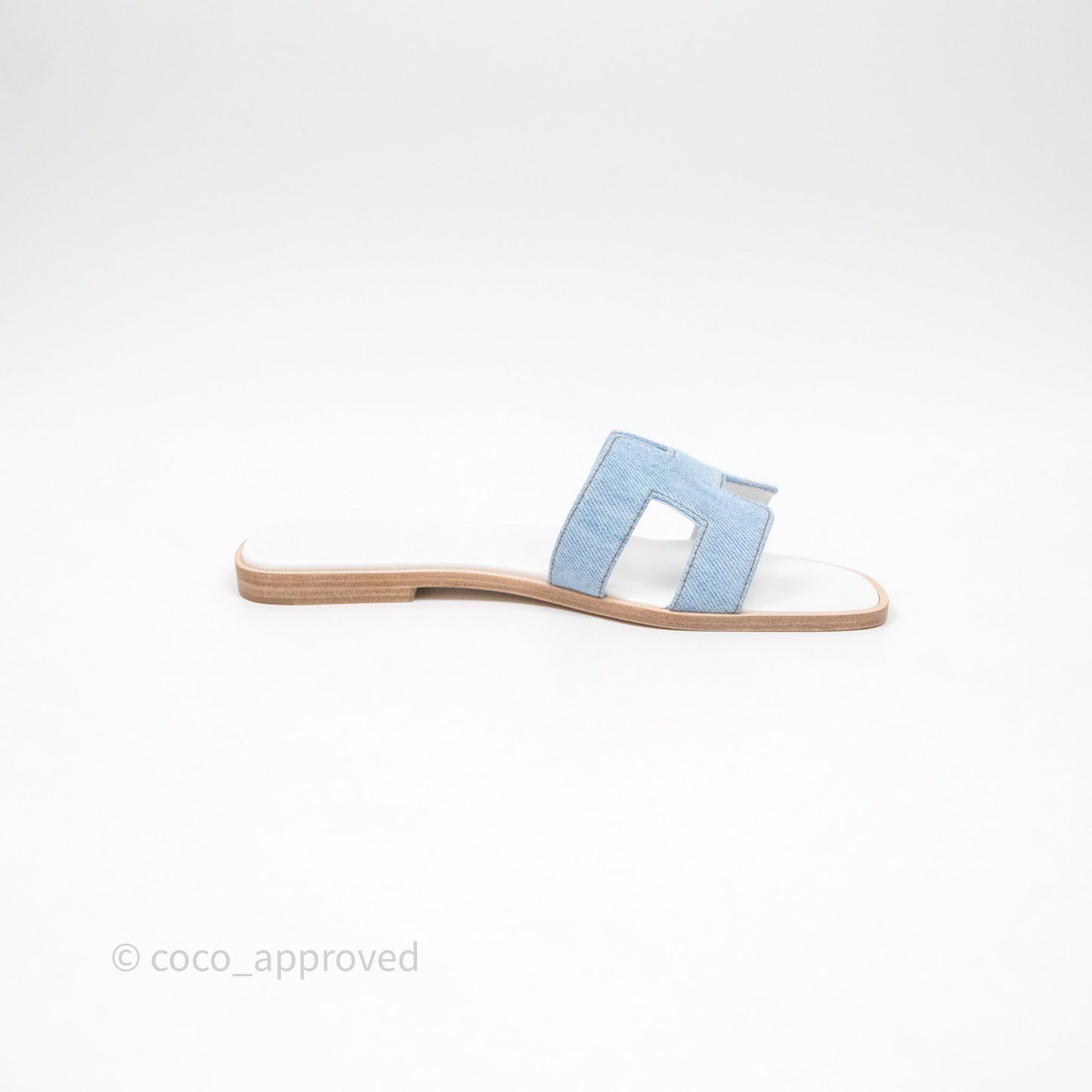 Hermes Oran Sandal Bleu Clair Size 36