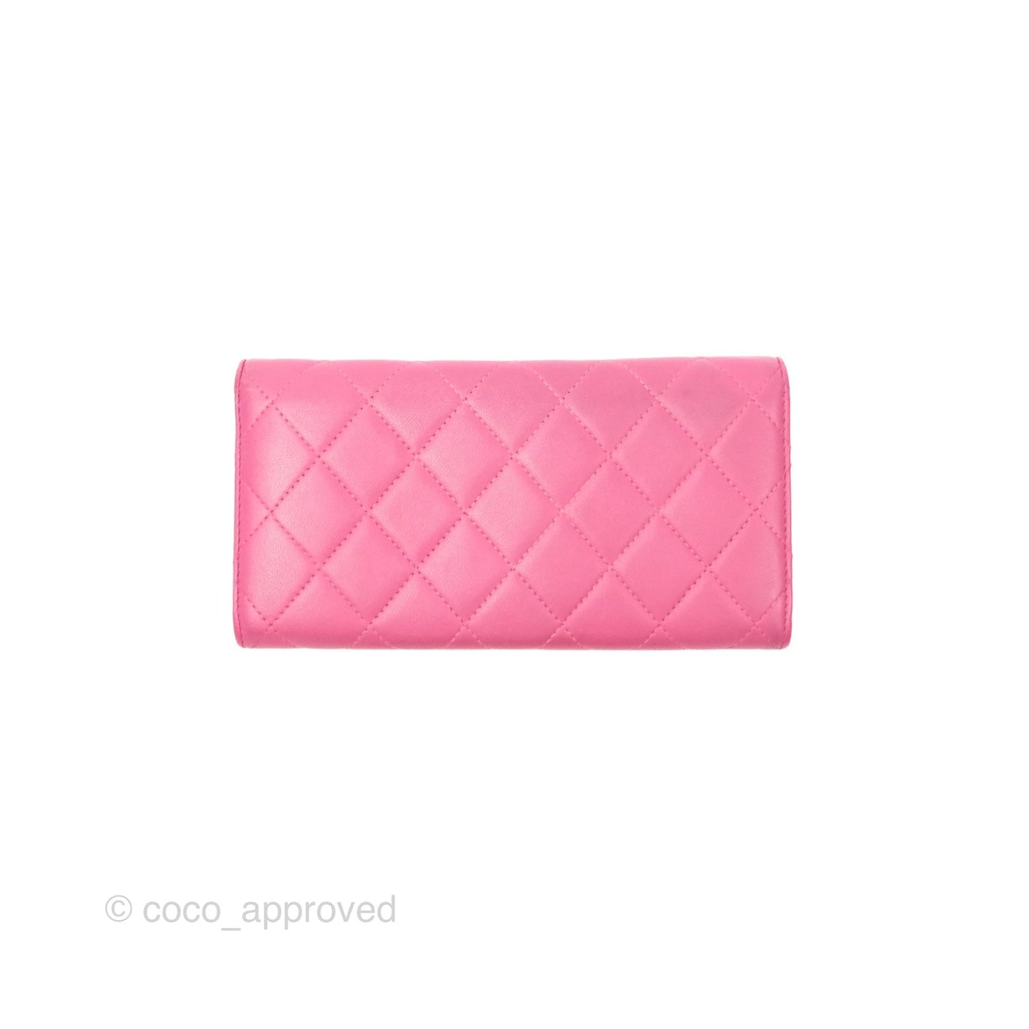 Chanel Classic Quilted Long Wallet Pink Lambskin Gold Hardware