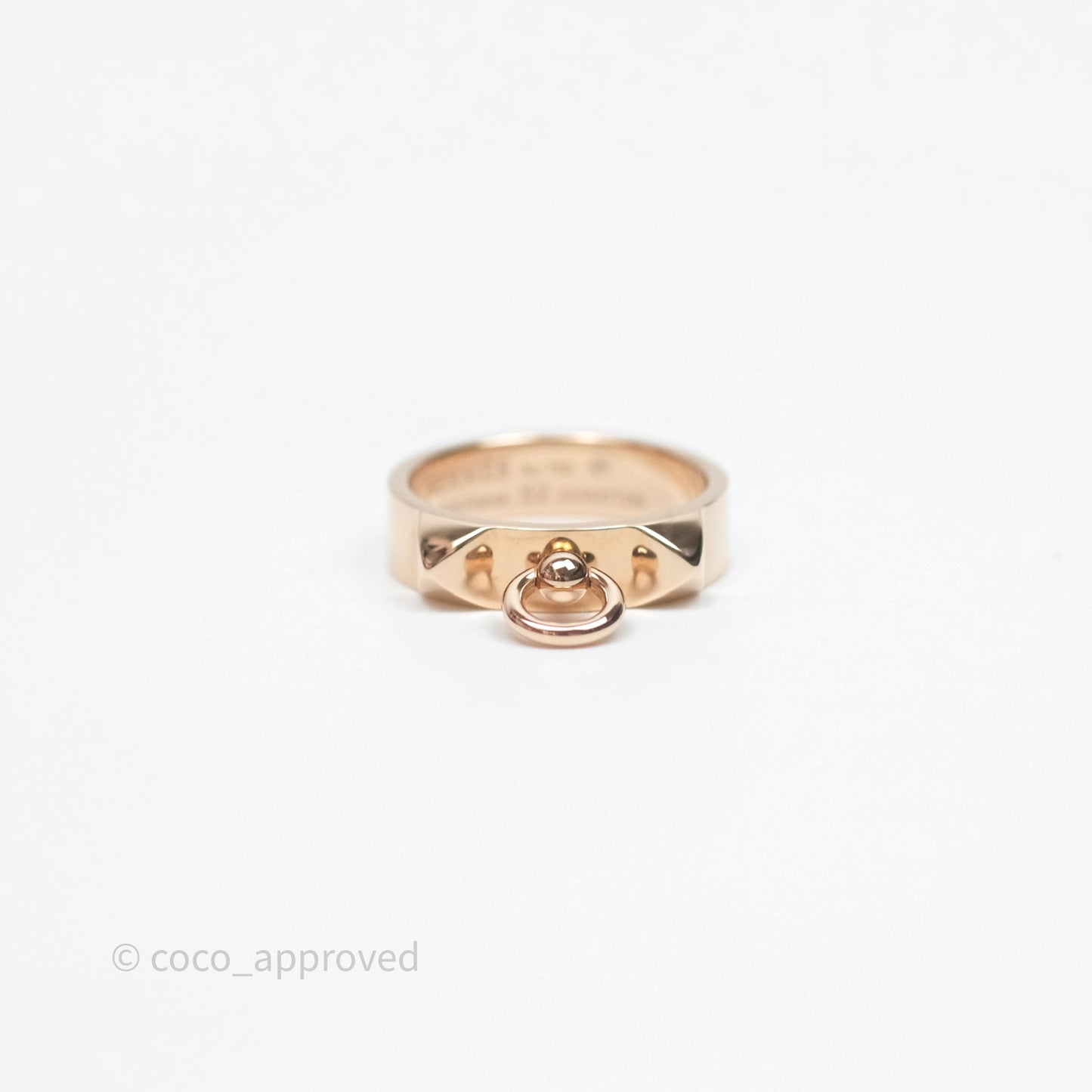 Hermes Collier de Chien Ring PM Rose Gold Size 52