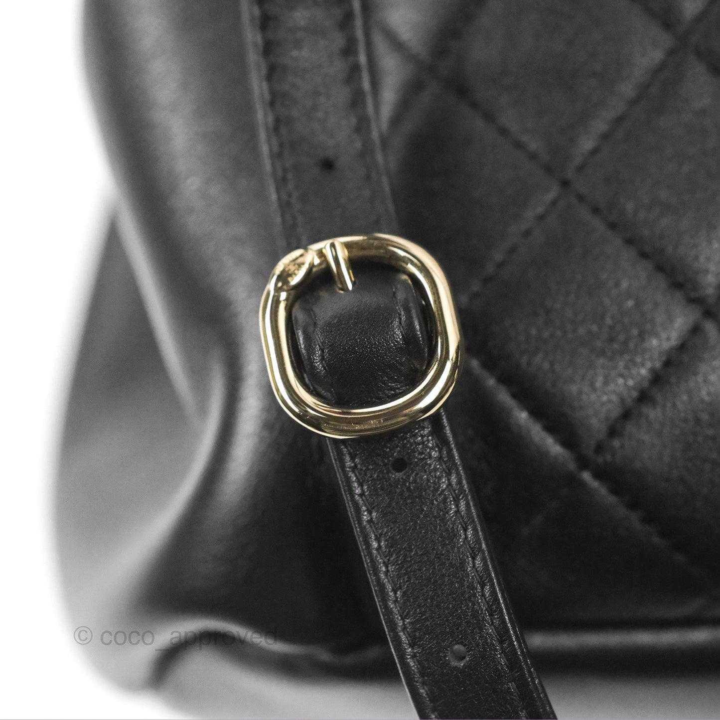Chanel Quilted Large Duma Drawstring Backpack Black Lambskin