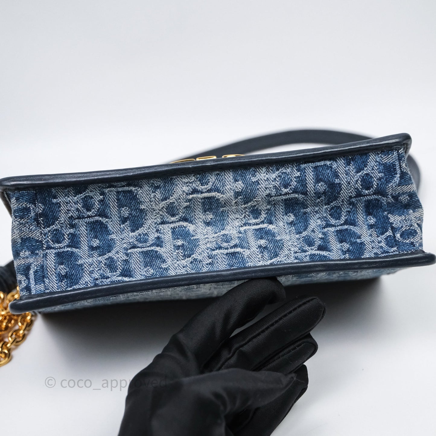 Christian Dior Montaigne East-West Bag Denim With Chain